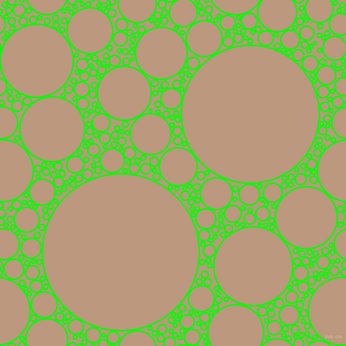 bubbles, circles, sponge, big, medium, small, 3 pixel line width, Lime and Pale Taupe circles bubbles sponge soap seamless tileable