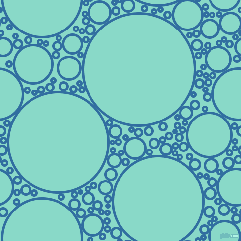 bubbles, circles, sponge, big, medium, small, 5 pixel line width, Lochmara and Riptide circles bubbles sponge soap seamless tileable