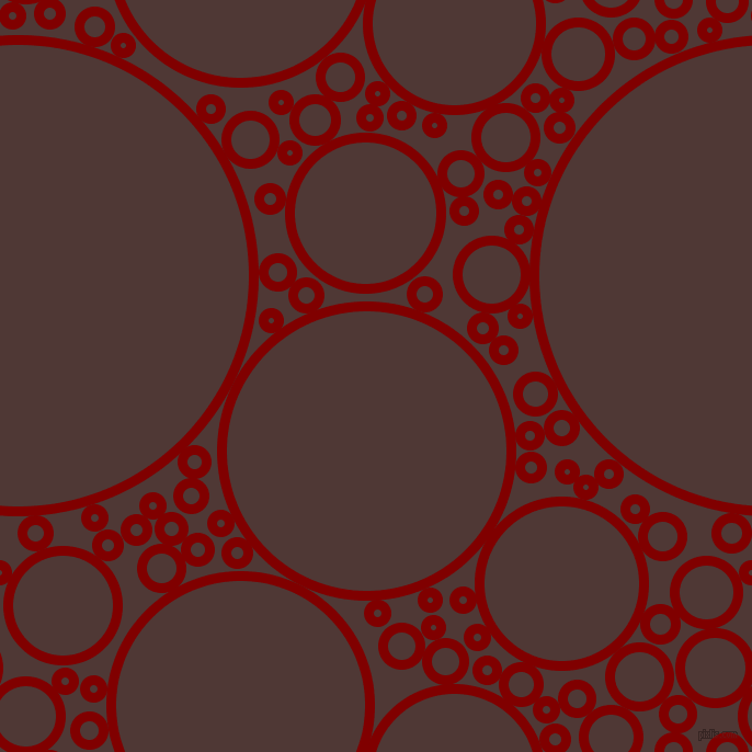 bubbles, circles, sponge, big, medium, small, 9 pixel line width, Maroon and Cocoa Bean circles bubbles sponge soap seamless tileable
