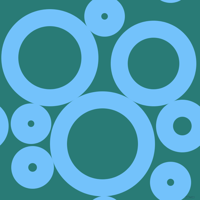 bubbles, circles, sponge, big, medium, small, 65 pixel line width, Maya Blue and Elm circles bubbles sponge soap seamless tileable