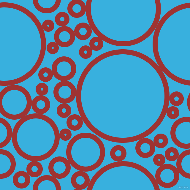 bubbles, circles, sponge, big, medium, small, 17 pixel line width, Milano Red and Summer Sky circles bubbles sponge soap seamless tileable