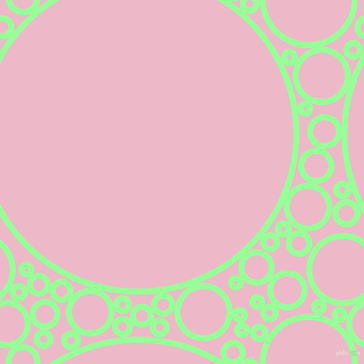 bubbles, circles, sponge, big, medium, small, 9 pixel line width, Mint Green and Chantilly circles bubbles sponge soap seamless tileable