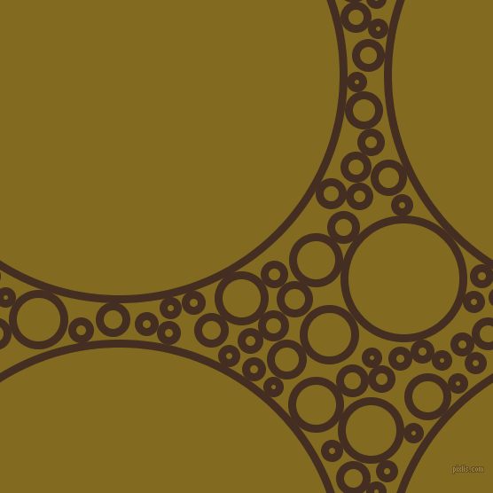 bubbles, circles, sponge, big, medium, small, 9 pixel line width, Morocco Brown and Yukon Gold circles bubbles sponge soap seamless tileable