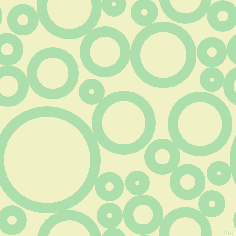 bubbles, circles, sponge, big, medium, small, 33 pixel line width, Moss Green and Spring Sun circles bubbles sponge soap seamless tileable