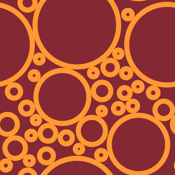 bubbles, circles, sponge, big, medium, small, 17 pixel line width, Neon Carrot and Shiraz circles bubbles sponge soap seamless tileable