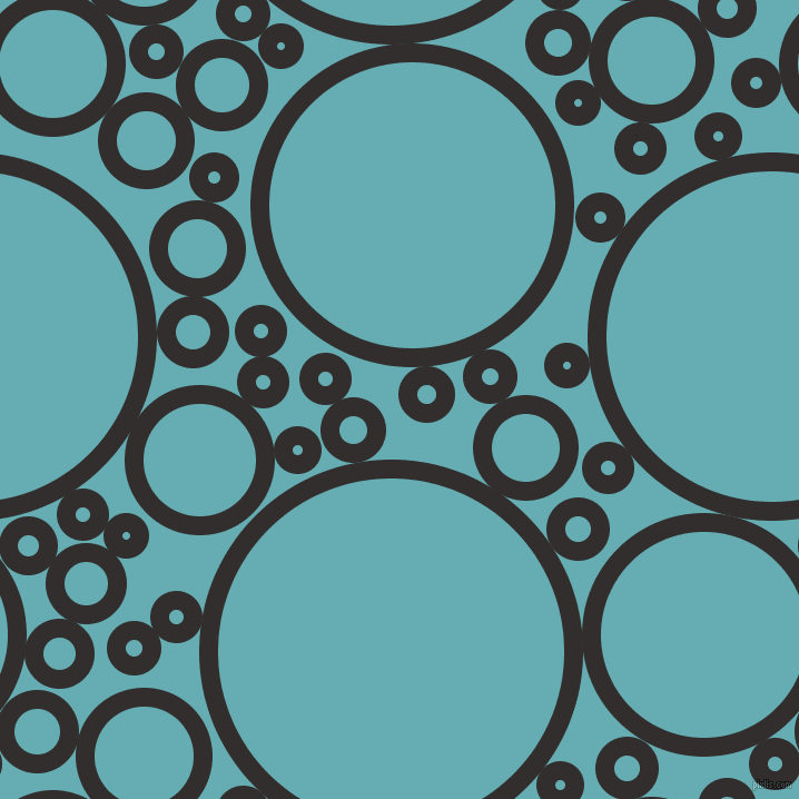 bubbles, circles, sponge, big, medium, small, 17 pixel line width, Night Rider and Fountain Blue circles bubbles sponge soap seamless tileable