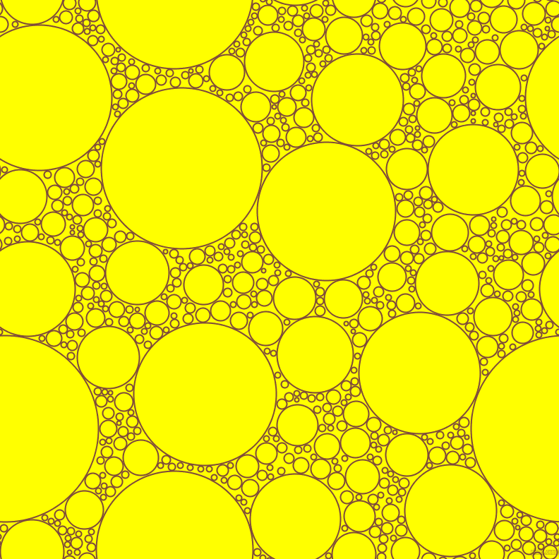 bubbles, circles, sponge, big, medium, small, 2 pixel line width, Nutmeg and Yellow circles bubbles sponge soap seamless tileable