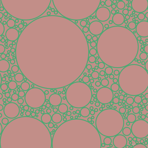 bubbles, circles, sponge, big, medium, small, 3 pixel line width, Ocean Green and Oriental Pink circles bubbles sponge soap seamless tileable