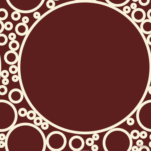 bubbles, circles, sponge, big, medium, small, 9 pixel line width, Off Yellow and Red Oxide circles bubbles sponge soap seamless tileable