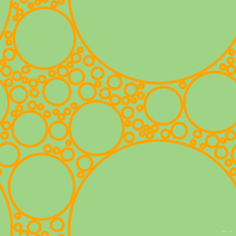 bubbles, circles, sponge, big, medium, small, 9 pixel line width, Orange and Gossip circles bubbles sponge soap seamless tileable