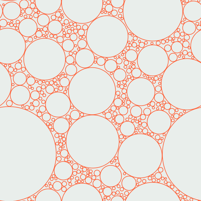 bubbles, circles, sponge, big, medium, small, 2 pixel line width, Outrageous Orange and Lily White circles bubbles sponge soap seamless tileable