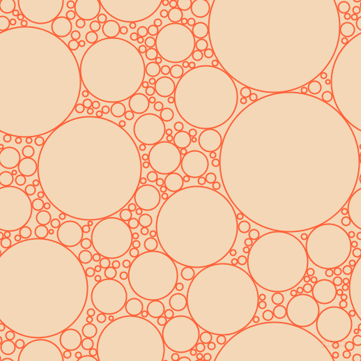 bubbles, circles, sponge, big, medium, small, 2 pixel line width, Outrageous Orange and Pink Lady circles bubbles sponge soap seamless tileable