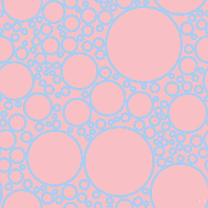 bubbles, circles, sponge, big, medium, small, 9 pixel line width, Pale Cornflower Blue and Azalea circles bubbles sponge soap seamless tileable