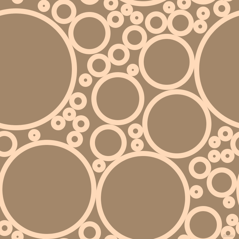 bubbles, circles, sponge, big, medium, small, 17 pixel line width, Peach Puff and Sandal circles bubbles sponge soap seamless tileable