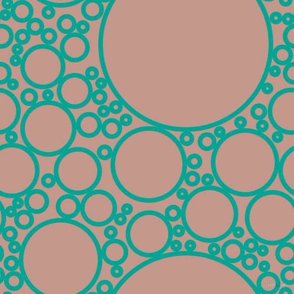 bubbles, circles, sponge, big, medium, small, 9 pixel line width, Persian Green and Quicksand circles bubbles sponge soap seamless tileable