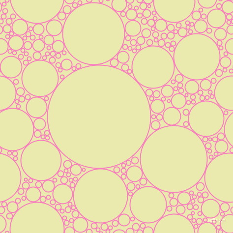 bubbles, circles, sponge, big, medium, small, 2 pixel line width, Persian Pink and Medium Goldenrod circles bubbles sponge soap seamless tileable