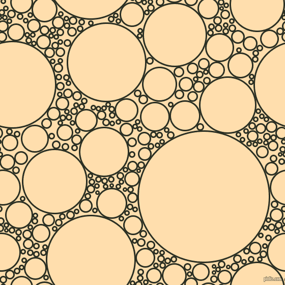 bubbles, circles, sponge, big, medium, small, 3 pixel line width, Pine Tree and Navajo White circles bubbles sponge soap seamless tileable