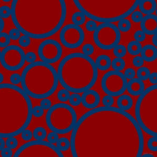 bubbles, circles, sponge, big, medium, small, 17 pixel line width, Prussian Blue and Dark Red circles bubbles sponge soap seamless tileable