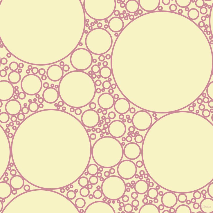 bubbles, circles, sponge, big, medium, small, 5 pixel line width, Puce and Corn Field circles bubbles sponge soap seamless tileable