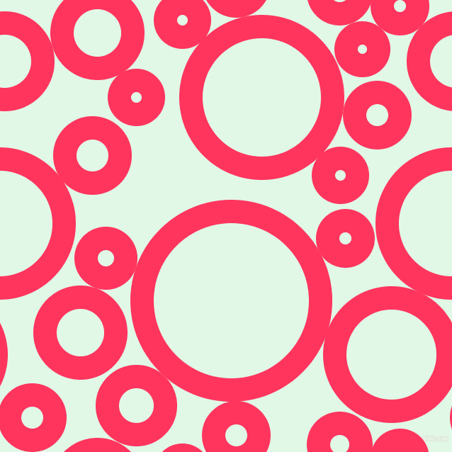 bubbles, circles, sponge, big, medium, small, 33 pixel line width, Radical Red and Cosmic Latte circles bubbles sponge soap seamless tileable
