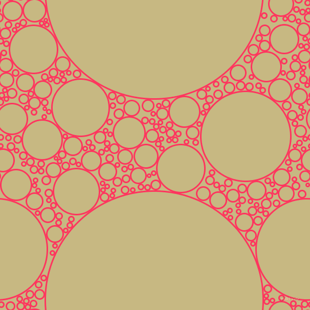 bubbles, circles, sponge, big, medium, small, 3 pixel line width, Radical Red and Yuma circles bubbles sponge soap seamless tileable