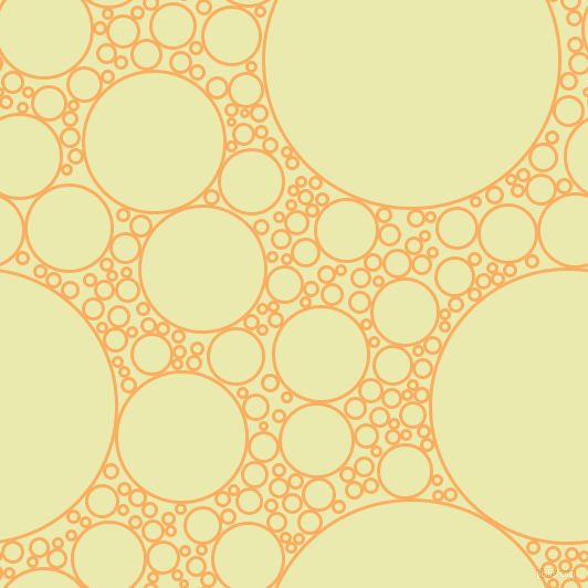 bubbles, circles, sponge, big, medium, small, 3 pixel line width, Rajah and Medium Goldenrod circles bubbles sponge soap seamless tileable