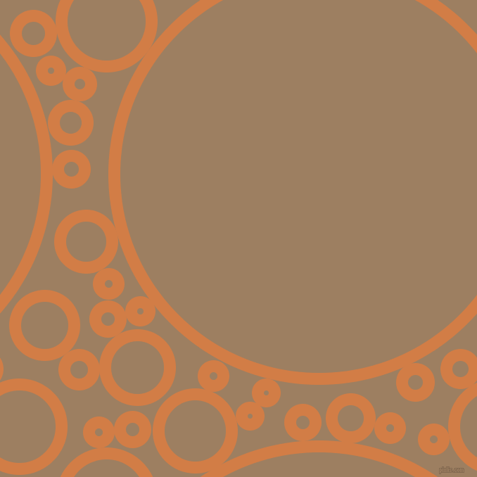 bubbles, circles, sponge, big, medium, small, 17 pixel line width, Raw Sienna and Sorrell Brown circles bubbles sponge soap seamless tileable