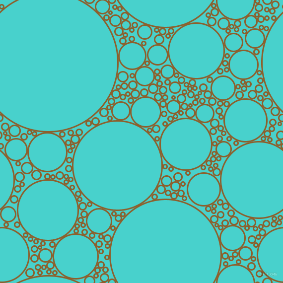 bubbles, circles, sponge, big, medium, small, 3 pixel line width, Rusty Nail and Medium Turquoise circles bubbles sponge soap seamless tileable