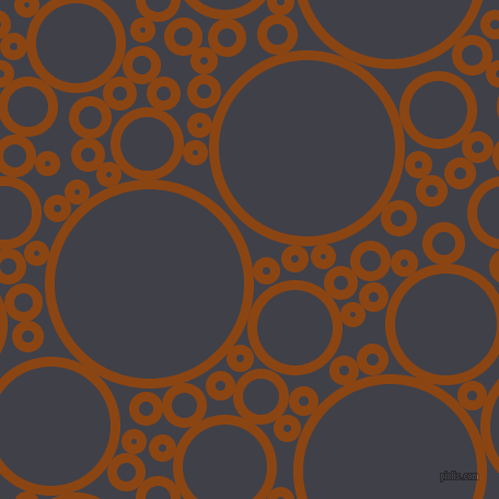 bubbles, circles, sponge, big, medium, small, 9 pixel line width, Saddle Brown and Payne