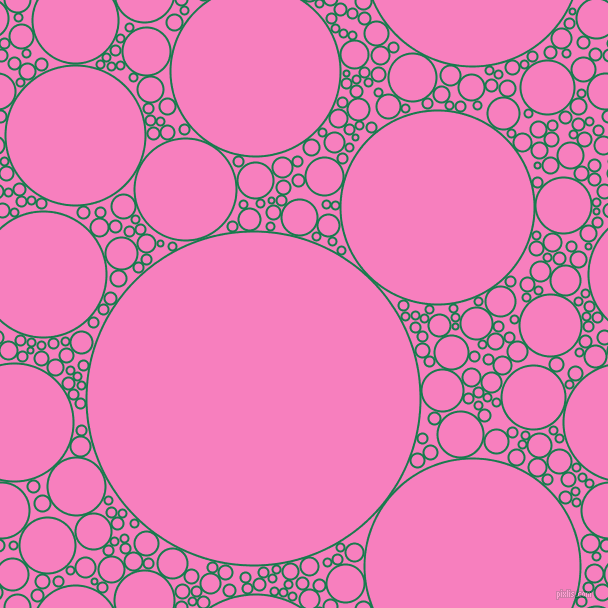 bubbles, circles, sponge, big, medium, small, 2 pixel line width, Salem and Persian Pink circles bubbles sponge soap seamless tileable