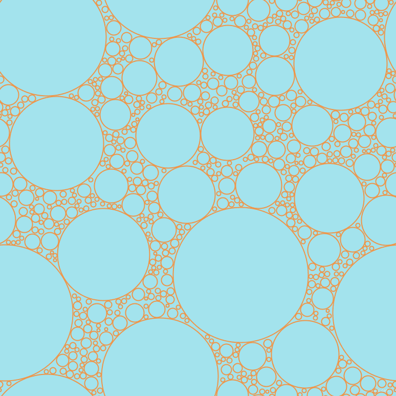 bubbles, circles, sponge, big, medium, small, 2 pixel line width, Sea Buckthorn and Blizzard Blue circles bubbles sponge soap seamless tileable
