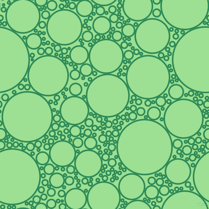 bubbles, circles, sponge, big, medium, small, 5 pixel line width, Sea Green and Granny Smith Apple circles bubbles sponge soap seamless tileable