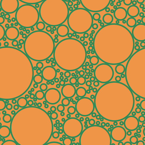 bubbles, circles, sponge, big, medium, small, 5 pixel line width, Sea Green and Sea Buckthorn circles bubbles sponge soap seamless tileable