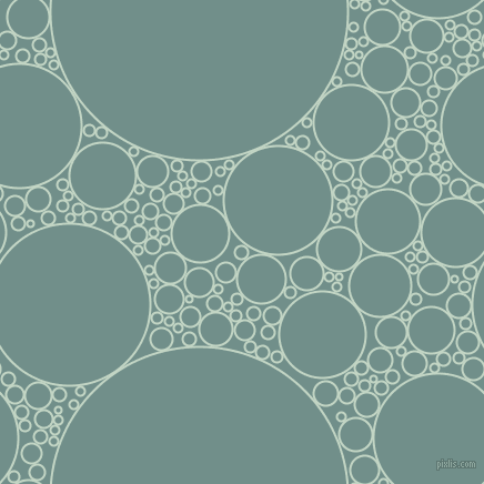 bubbles, circles, sponge, big, medium, small, 2 pixel line width, Sea Mist and Gumbo circles bubbles sponge soap seamless tileable