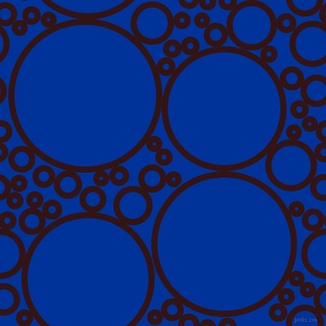 bubbles, circles, sponge, big, medium, small, 9 pixel line width, Seal Brown and Smalt circles bubbles sponge soap seamless tileable