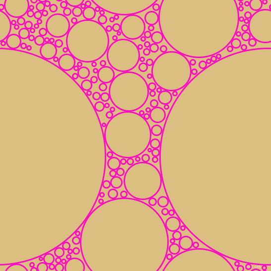 bubbles, circles, sponge, big, medium, small, 3 pixel line width, Shocking Pink and Straw circles bubbles sponge soap seamless tileable