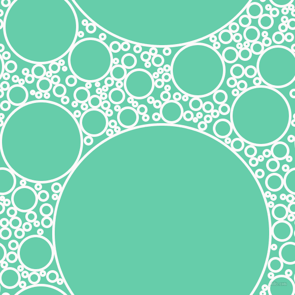 bubbles, circles, sponge, big, medium, small, 5 pixel line width, Snow and Medium Aquamarine circles bubbles sponge soap seamless tileable