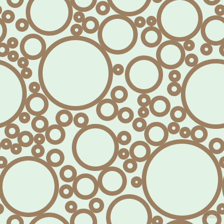 bubbles, circles, sponge, big, medium, small, 9 pixel line width, Sorrell Brown and Frosted Mint circles bubbles sponge soap seamless tileable