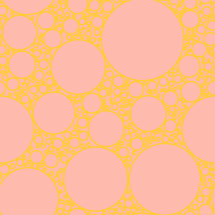 bubbles, circles, sponge, big, medium, small, 5 pixel line width, Sunglow and Melon circles bubbles sponge soap seamless tileable