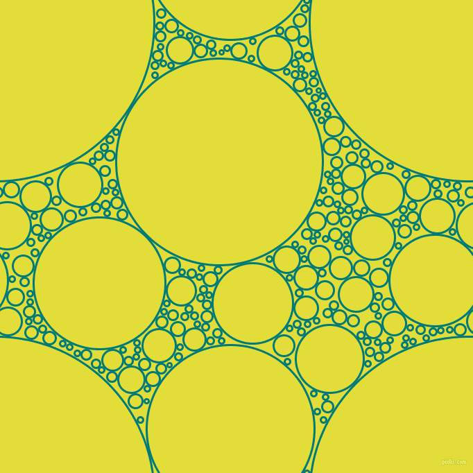 bubbles, circles, sponge, big, medium, small, 3 pixel line width, Surfie Green and Starship circles bubbles sponge soap seamless tileable