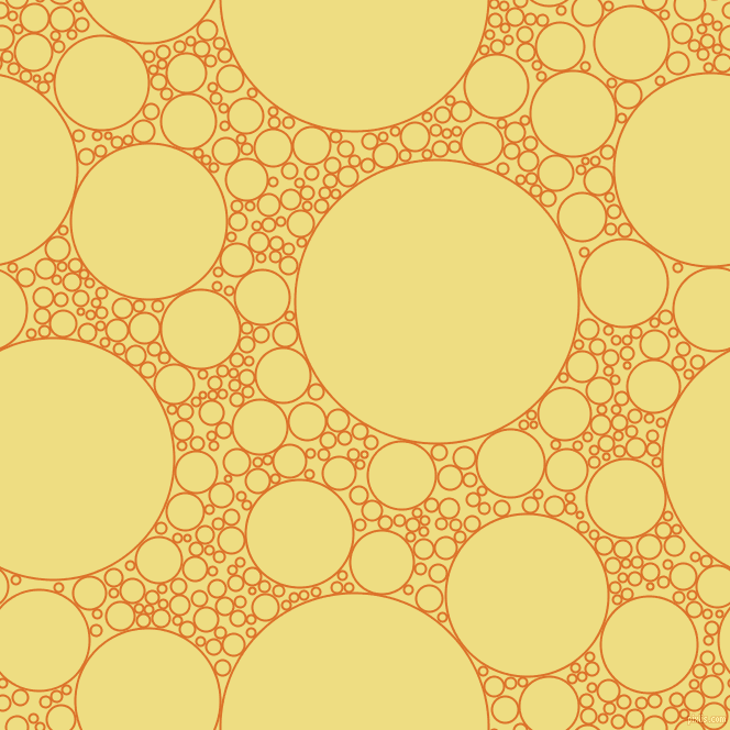 bubbles, circles, sponge, big, medium, small, 2 pixel line width, Tahiti Gold and Light Goldenrod circles bubbles sponge soap seamless tileable