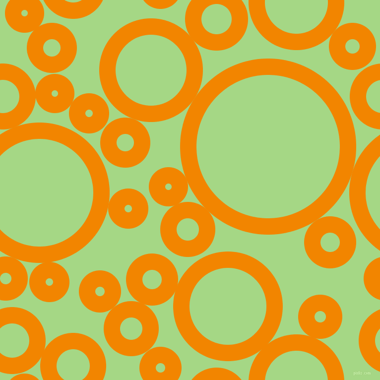 bubbles, circles, sponge, big, medium, small, 33 pixel line width, Tangerine and Feijoa circles bubbles sponge soap seamless tileable