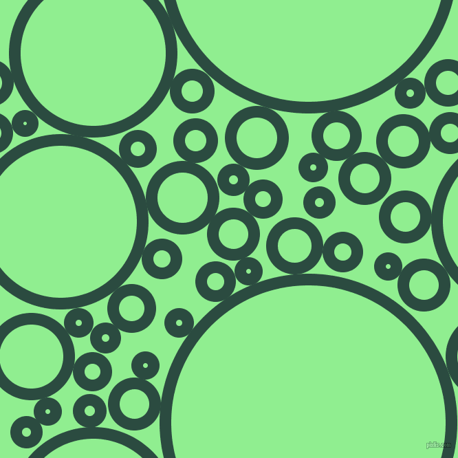 bubbles, circles, sponge, big, medium, small, 17 pixel line width, Te Papa Green and Light Green circles bubbles sponge soap seamless tileable
