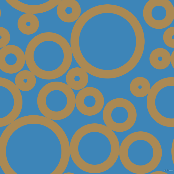 bubbles, circles, sponge, big, medium, small, 33 pixel line width, Teak and Curious Blue circles bubbles sponge soap seamless tileable