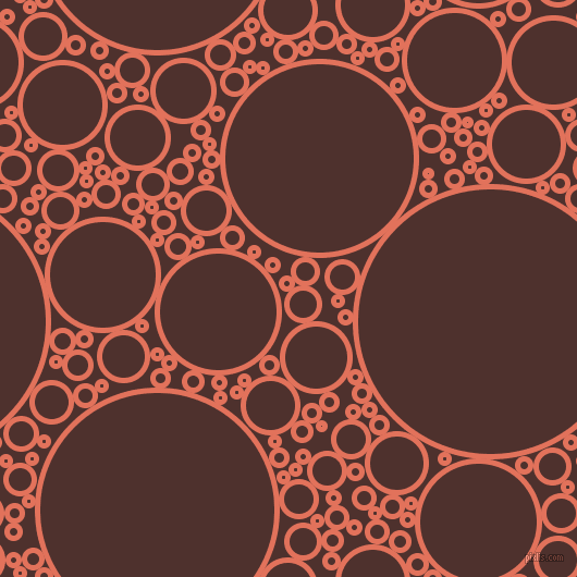 bubbles, circles, sponge, big, medium, small, 5 pixel line width, Terra Cotta and Espresso circles bubbles sponge soap seamless tileable