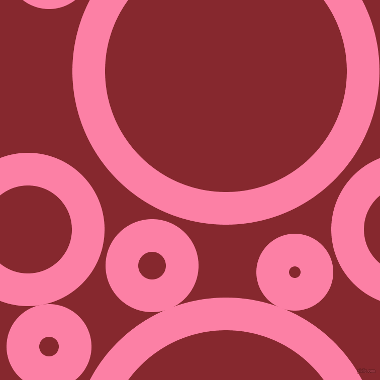 bubbles, circles, sponge, big, medium, small, 65 pixel line width, Tickle Me Pink and Flame Red circles bubbles sponge soap seamless tileable