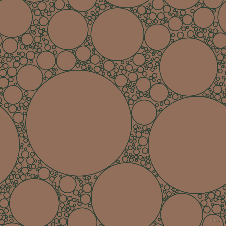 bubbles, circles, sponge, big, medium, small, 3 pixel line width, Timber Green and Beaver circles bubbles sponge soap seamless tileable