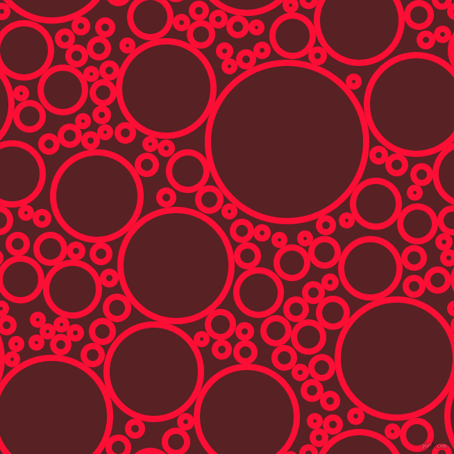 bubbles, circles, sponge, big, medium, small, 9 pixel line width, Torch Red and Burnt Crimson circles bubbles sponge soap seamless tileable