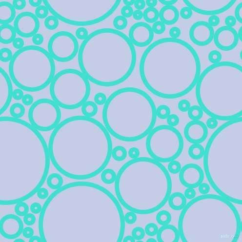 bubbles, circles, sponge, big, medium, small, 9 pixel line width, Turquoise and Periwinkle circles bubbles sponge soap seamless tileable