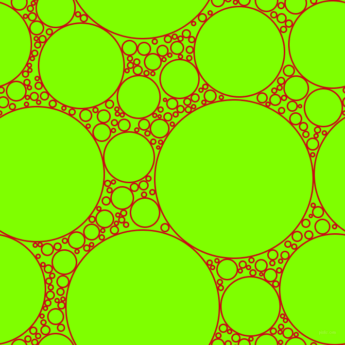 bubbles, circles, sponge, big, medium, small, 3 pixel line width, Venetian Red and Chartreuse circles bubbles sponge soap seamless tileable